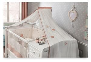 Baldacchino Per Bambini 300x220 Cm Con Ricami Eleganti E Comfort Per Sonno Rilassante