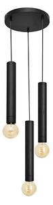 Lampadario a sospensione con filo TUBA 3xE27/15W/230V nero