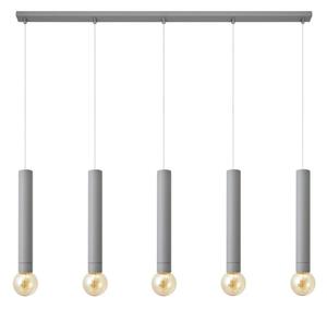 Lampadario a sospensione con filo TUBA 5xE27/60W/230V grigio