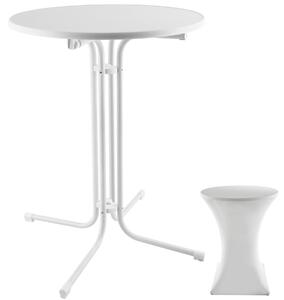 Tectake tavolo alto eren pieghevole con copertura 90 x 110 cm - bianco