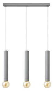 Lampadario a sospensione con filo TUBA 3xE27/60W/230V grigio