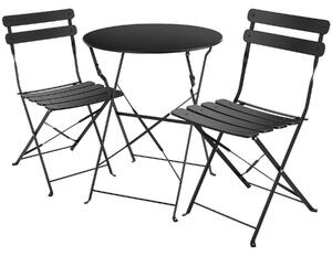 Tectake set tavolo da bistrot frieda, pieghevole per 2 persone - nero