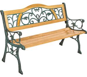 TecTake GmbH 401426 panchina da giardino kathi, in legno e ghisa 2 posti 124 x 60 x 83 cm - marrone