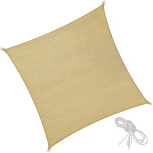 TecTake GmbH 401810 vela ombreggiante quadrata in polietilene, beige - 360 x 360 cm