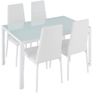TecTake GmbH 402838 set di mobili per sala da pranzo berlino 4+1 - bianco
