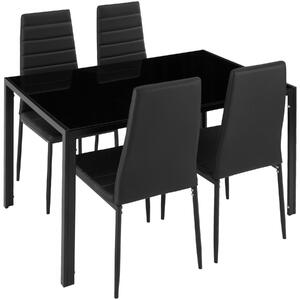 Tectake set di mobili per sala da pranzo berlino 4+1 - nero
