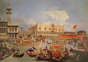 (1697-1768) Canaletto - Stampa artistica Return of the Bucintoro on Ascension Day, (40 x 26.7 cm)