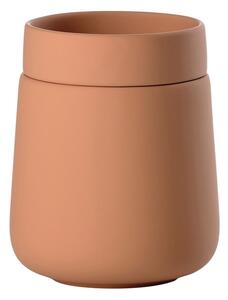 Organizer da bagno in gres arancione per tamponi di cotone Nova One - Zone