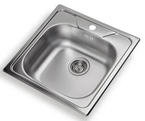 Lavello da cucina, con un solo vano, in acciaio inossidabile satinato