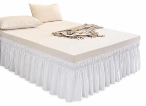 Copriletto elastico per letto con contenitore, colore bianco, altezza 40 cm
