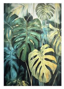 Quadro con elementi dipinti a mano 70x100 cm Monstera – Styler