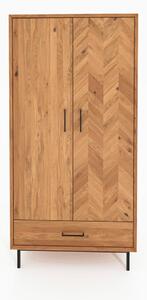 Armadio in legno di quercia di colore naturale 97x196 cm Abies - The Beds