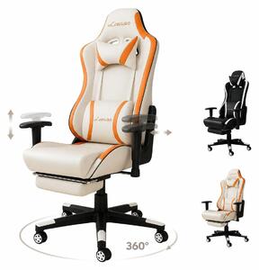 Sedia da gaming ergonomica con supporto lombare e poggiapiedi