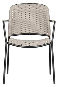 Set di 2 sedie da giardino in metallo nero e beige Taku - Exotan