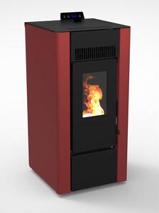 DecHome Stufa a Pellet Ventilata a Camera Stagna 6,9 kW Capacit Serbatoio 15 Kg Volume Riscaldabile 197 m3 colore Bordeaux - 53806 Efesto 6
