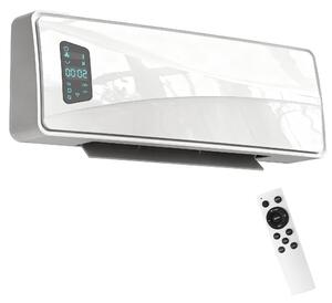 DecHome Termoventilatore da Parete Stufa Elettrica Ceramica Potenza 2000W Temperatura Regolabile Timer Telecomando colore Bianco