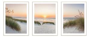 Quadri in set di 3 30x40 cm Sunrise on the Beach