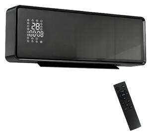 DecHome Termoventilatore da Parete Stufa Elettrica Ceramica Potenza 2000W Temperatura Regolabile Timer Telecomando colore Nero