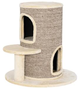 AllMyPets Torre per Gatti a 2 Livelli con 2 Nascondigli Piattaforma Superficie in Sisal 60x60x 61 cm colore Beige/Marrone