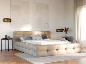 Letto trapuntato 180 x 200 cm Tessuto chiné Beige - LERUCO di PASCAL MORABITO