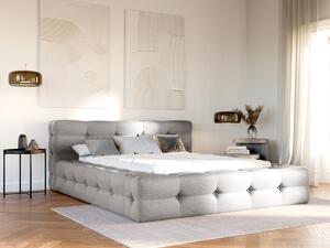 Letto trapuntato 140 x 190 cm Tessuto chiné Grigio - LERUCO di PASCAL MORABITO