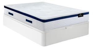 Set letto 140 x 190 cm: Rete con contenitore Bianco + Materasso ibrido molle insacchettate - MARQUIS di PALACIO