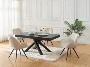 Tavolo da pranzo allungabile da 6 a 10 coperti in MDF e Metallo Nero - CATONAV