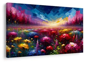 Quadro su tela – Prato fiorito splendente