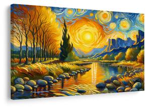 Quadro su tela – Sole sopra il fiume