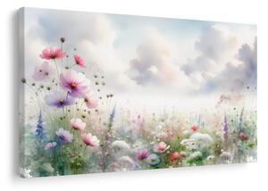 Quadro su tela – Romantico prato fiorito