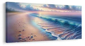 Quadro su tela – Spiaggia pastello all’alba