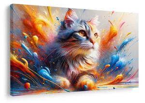 Quadro su tela – Gatto nell’esplosione di colori