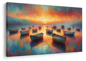 Quadro su tela – Barche al tramonto