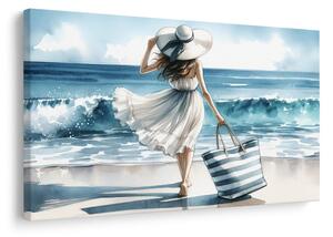 Quadro su tela – Donna sulla costa d’estate