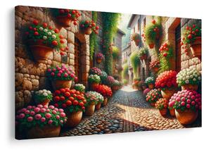 Quadro su tela – Vicolo fiorito