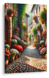 Quadro su tela – Strada di pietra tra i fiori