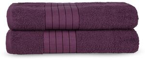Set di 2 asciugamani in spugna di cotone bordeaux 70x140 cm - Good Morning