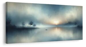 Quadro su tela – Barca nella nebbia del mattino