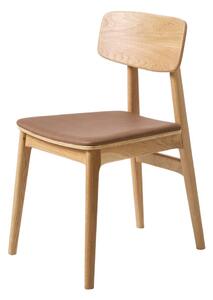 Sedia da pranzo in similpelle in colore marrone cognac-naturale Livo - Unique Furniture