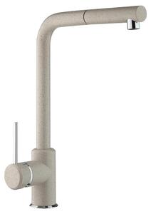 Schläfer 35506521 | Miscelatore Lavello Cucina Granito Avena, Bocca Girevole a squadra, Rubinetto Cucina Professionale con Doccetta Estraibile in Ottone, Miscelatore Lavello con Doccino Serie Stilo