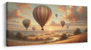 Quadro su tela – Tramonto con mongolfiere