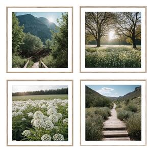 Quadri in set di 4 30x30 cm Sunrise Hike