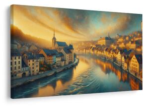 Quadro su tela – Città nella luce del mattino