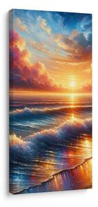 Quadro su tela – Onde al tramonto