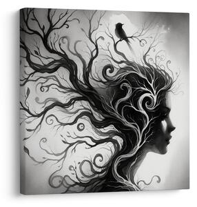 Quadro su tela – Donna fantastica e albero della vita