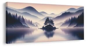 Quadro su tela – Lago tranquillo tra le montagne