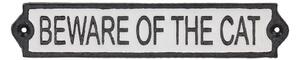 Insegna in ghisa 26x5 cm Beware of the Cat - Esschert Design