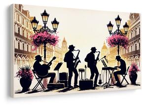 Quadro su tela – Banda jazz nelle strade