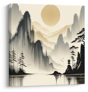 Quadro su tela – Tempio sul lago