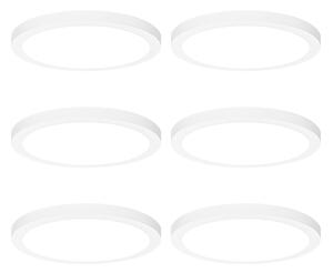 Set di 6 faretti da incasso o a plafone bianchi 30 cm con LED Dimmerabile a 3 livelli da caldo a freddo - Trans